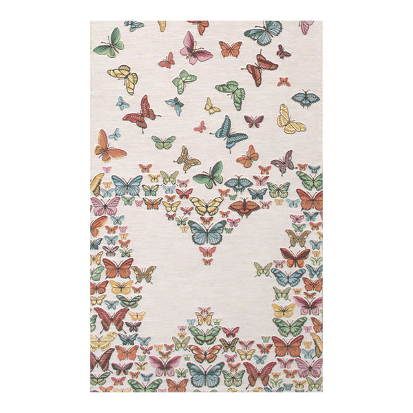 Butterflies White French Tapestry Table Runner