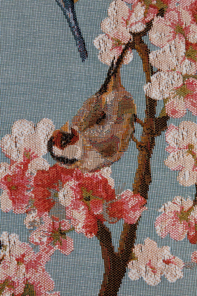 Passerines Branch Blue French Tapestry Table Runner