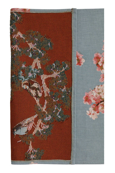 Passerines Branch Blue French Tapestry Table Runner