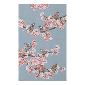 Passerines Branch Blue French Tapestry Table Runner