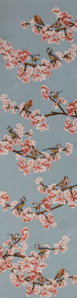 Passerines Branch Blue French Tapestry Table Runner