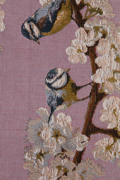 Passerines Branch Pink French Tapestry Table Runner