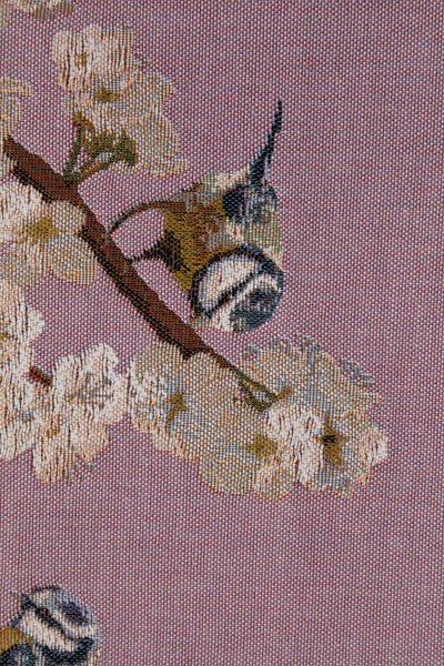 Passerines Branch Pink French Tapestry Table Runner