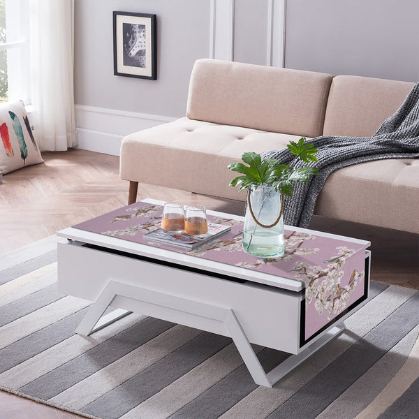 Passerines Branch Pink French Tapestry Table Runner