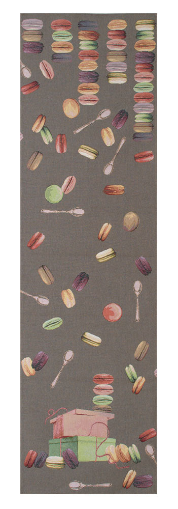 Macaroons Grey  French Tapestry Table Runner