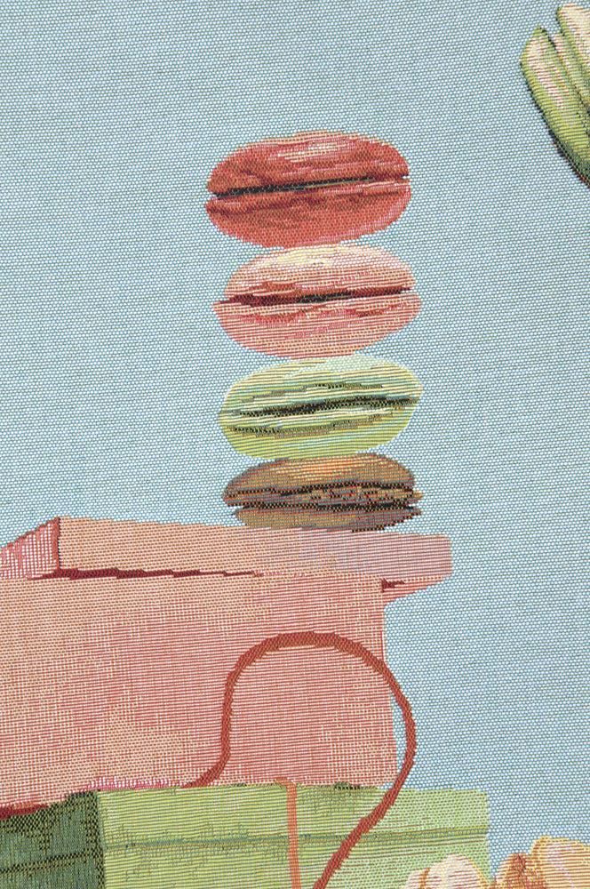 Macaroons Blue  French Tapestry Table Runner