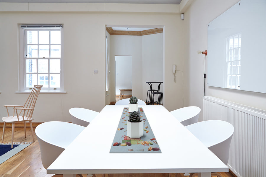 Macaroons Blue French Tapestry Table Runner