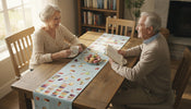 Macaroons Blue French Tapestry Table Runner