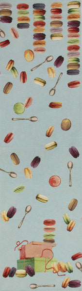 Macaroons Blue French Tapestry Table Runner