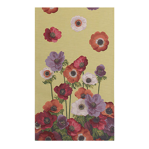 Anemones Yellow French Tapestry Table Runner