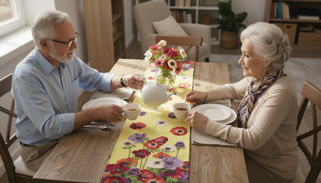 Anemones Yellow French Tapestry Table Runner