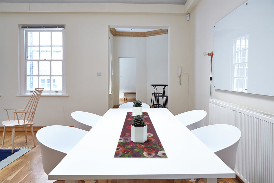 Anemones Purple French Tapestry Table Runner