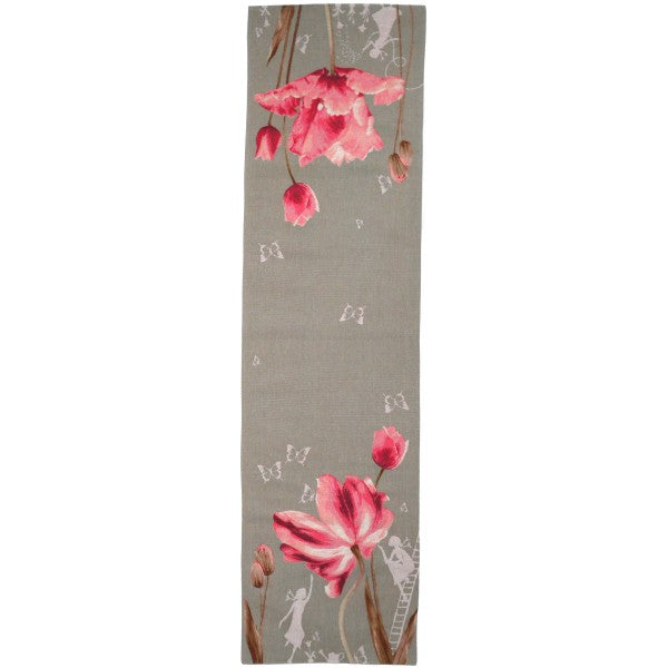 Tulip Gray French Tapestry Table Runner