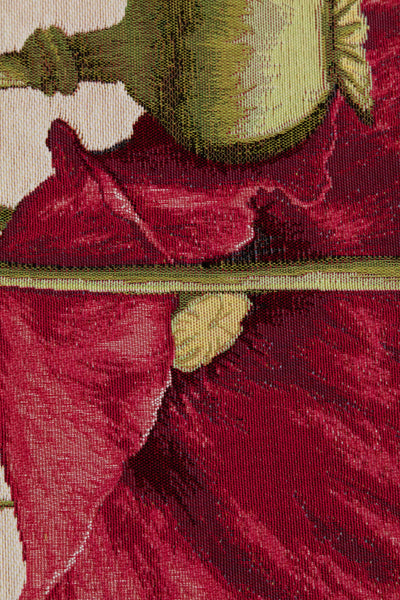 Poppy White French Tapestry Table Runner