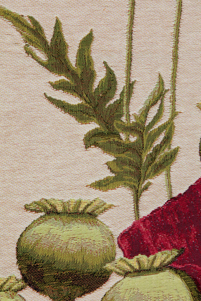 Poppy White French Tapestry Table Runner