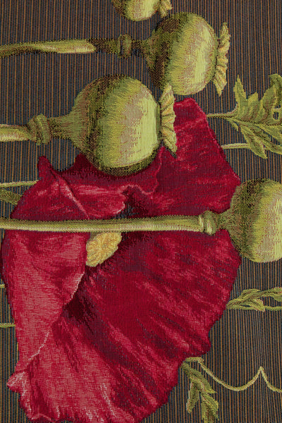 Poppy Gray French Tapestry Table Runner