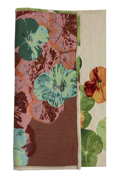 Nasturtium White French Tapestry Table Runner
