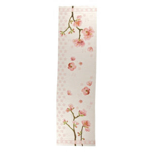 Blossoming Branches White French Tapestry Table Runner