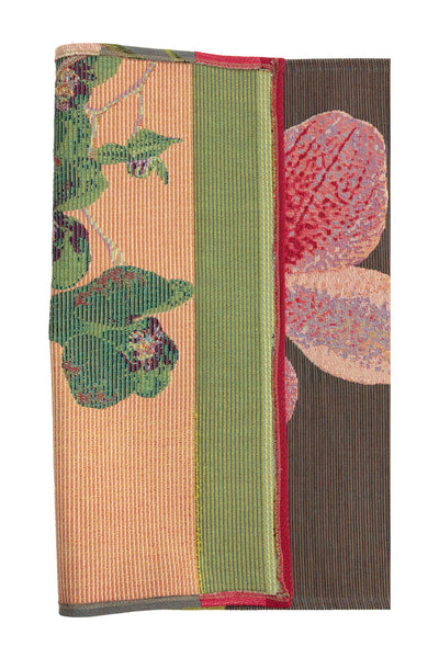 Pink Orchids Grey French Tapestry Table Runner