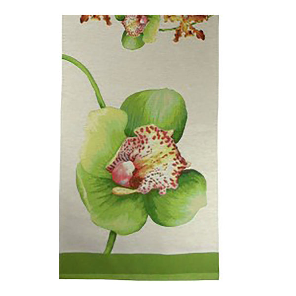 Orchids White French Tapestry Table Runner