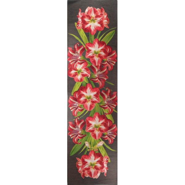 Amaryllis Dark French Tapestry Table Runner