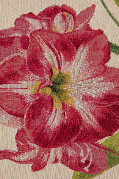 Amaryllis White French Tapestry Table Runner