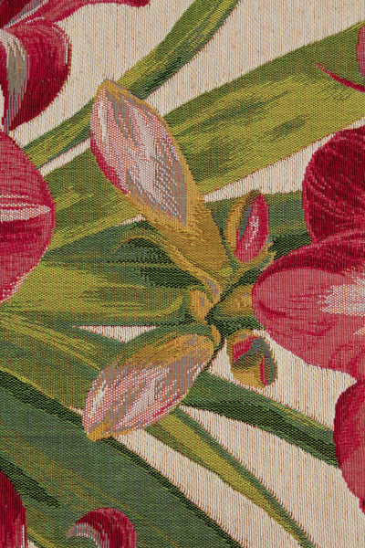 Amaryllis White French Tapestry Table Runner