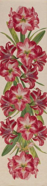 Amaryllis White French Tapestry Table Runner