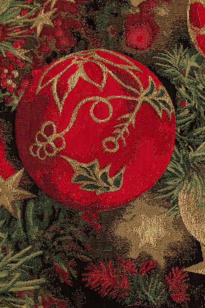 Christmas Ornament Red French Tapestry Table Runner