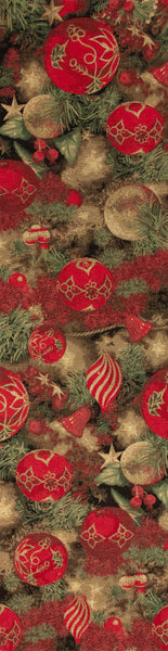 Christmas Ornament Red French Tapestry Table Runner
