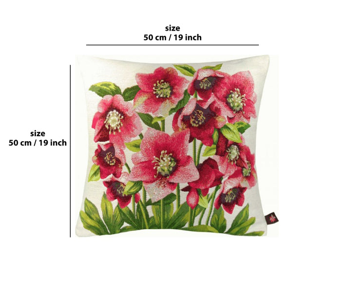 Hellebores White French Tapestry Cushion