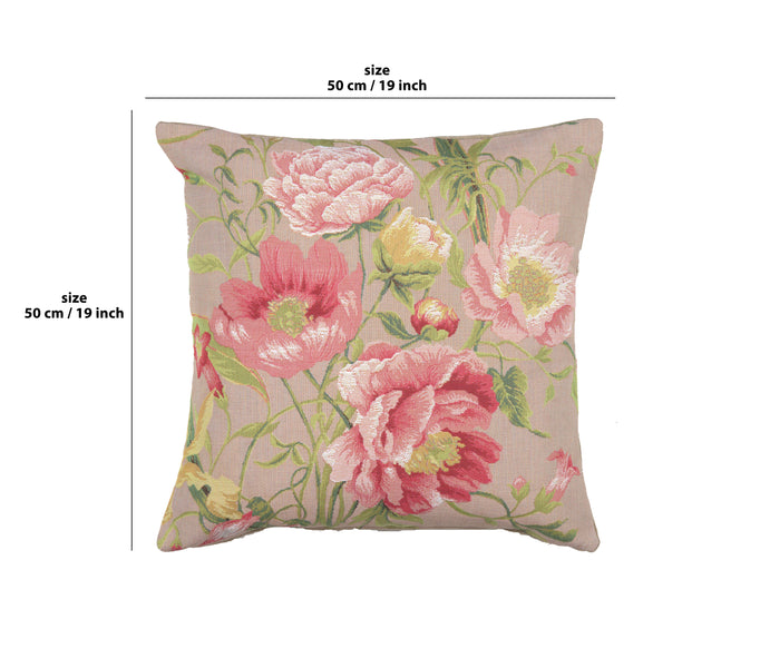 Peonies II French Tapestry Cushion
