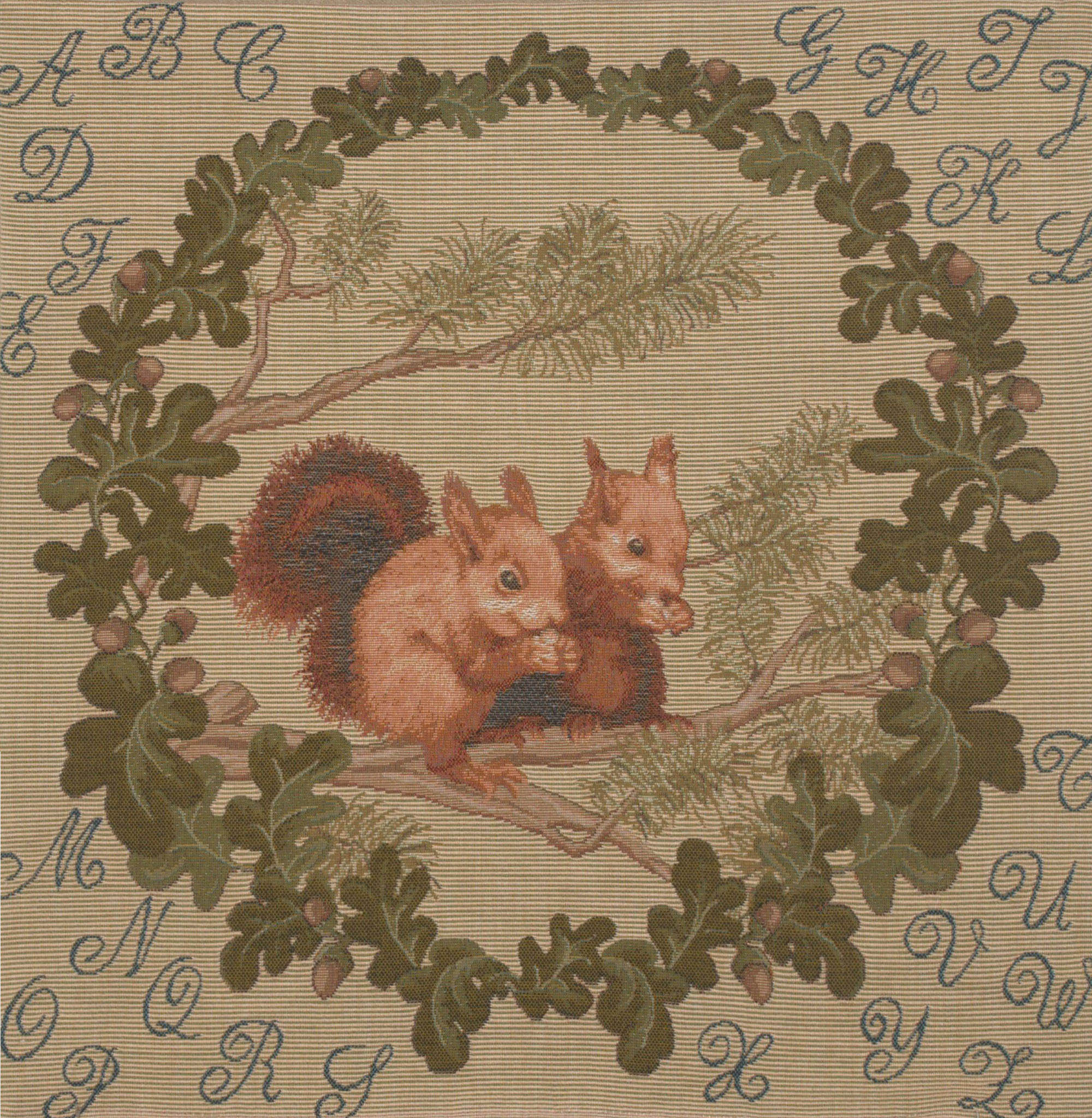 Squirrels French Tapestry Cushion