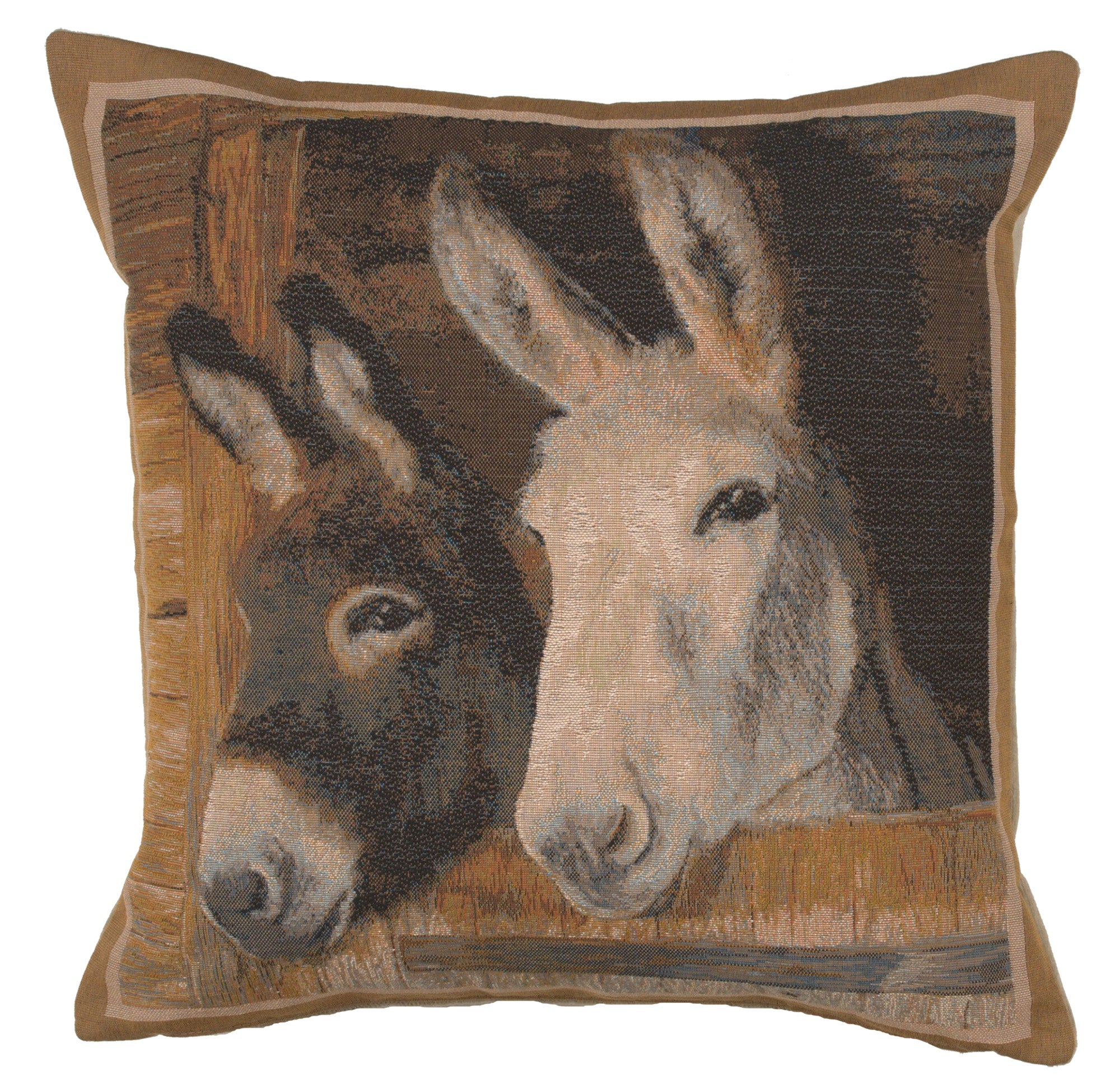Donkeys French Tapestry Cushion