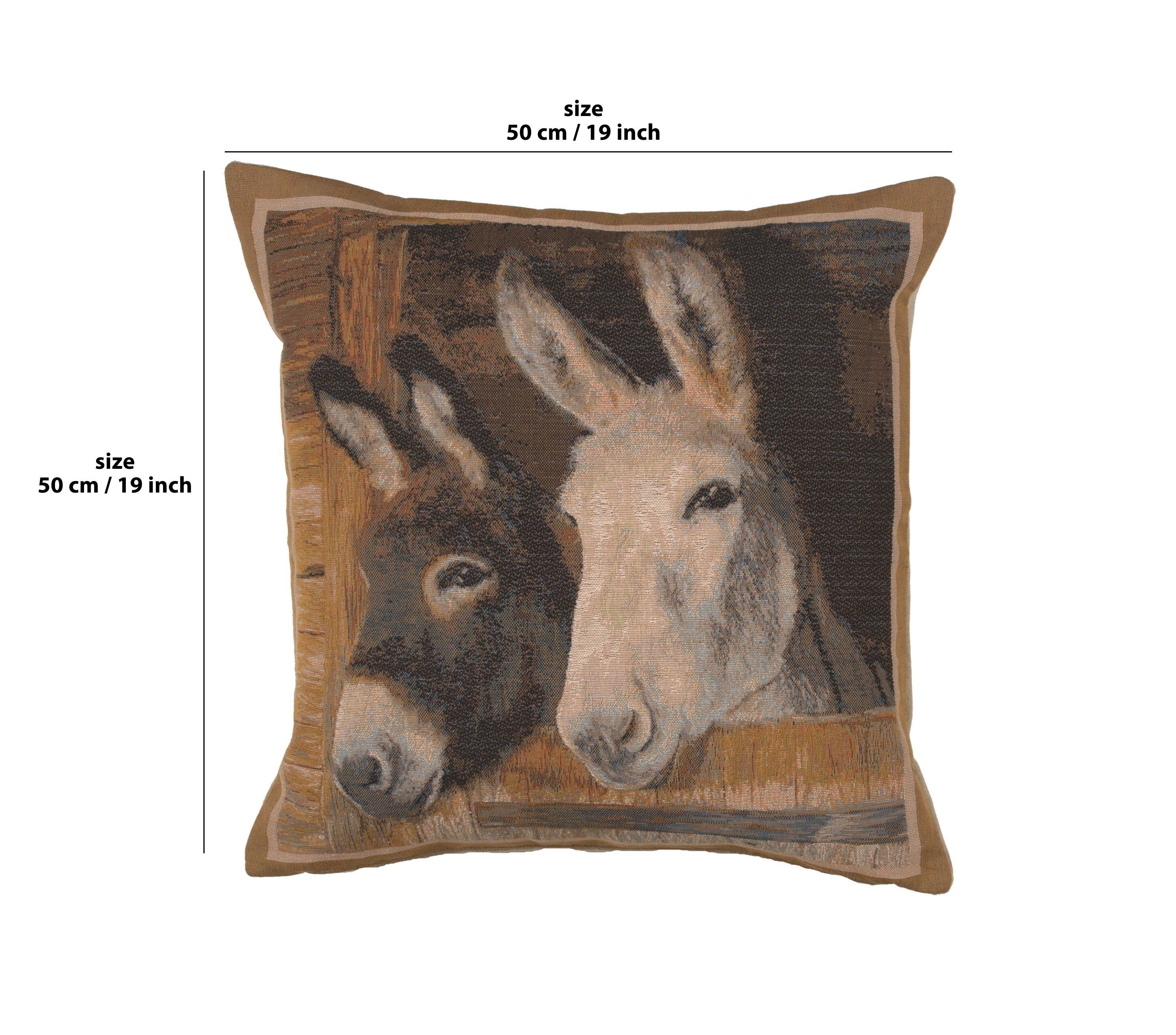 Donkeys French Tapestry Cushion