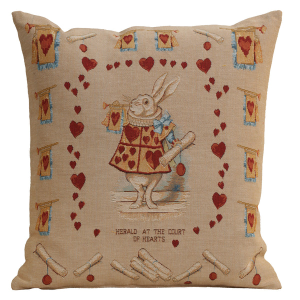 Heart Rabbit Alice In Wonderland French Tapestry Cushion