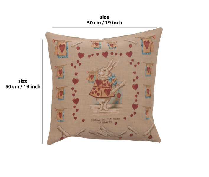Heart Rabbit Alice In Wonderland French Tapestry Cushion