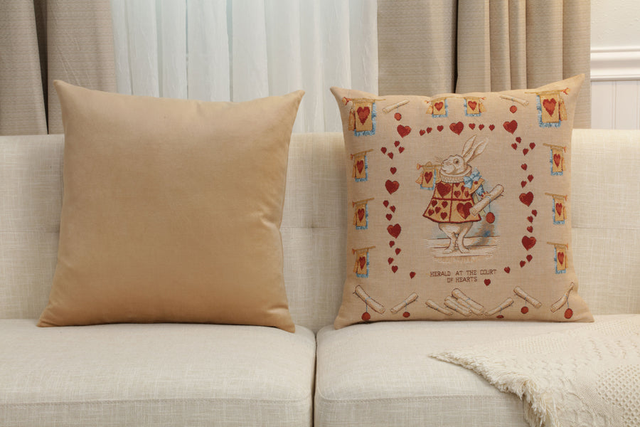 Heart Rabbit Alice In Wonderland French Tapestry Cushion