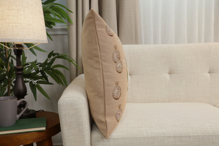 Late Rabbit Alice In Wonderland French Tapestry Cushion