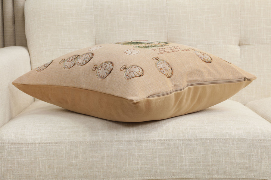 Late Rabbit Alice In Wonderland French Tapestry Cushion