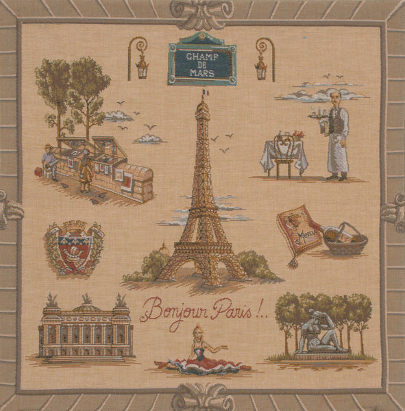 Paris Tour Eiffel French Tapestry Cushion