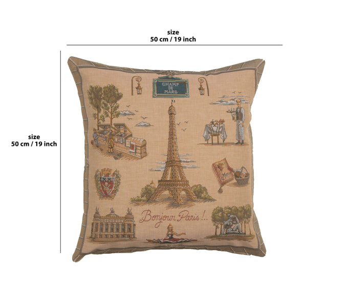 Paris Tour Eiffel French Tapestry Cushion