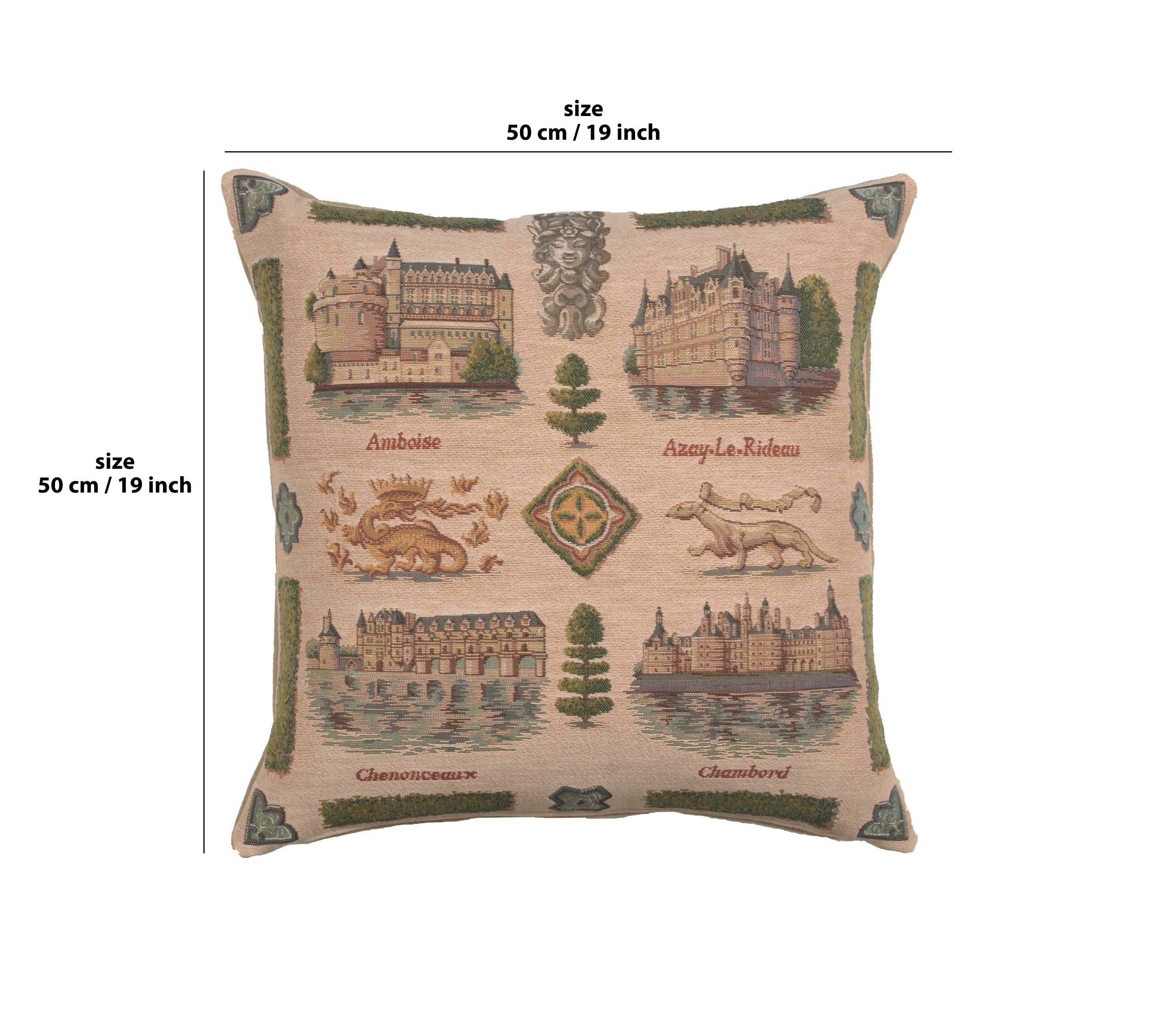 Loire's castle French Tapestry Cushion