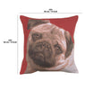 Pugs Face Red  French Tapestry Cushion