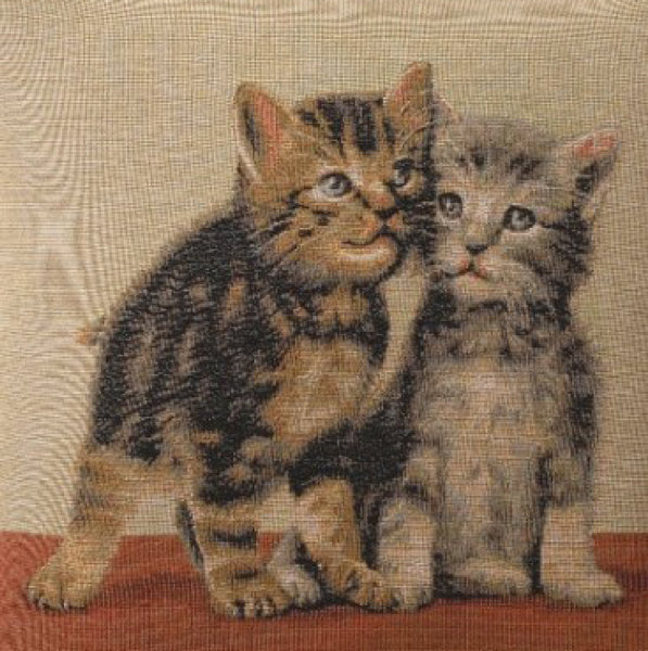Two kittens I French Tapestry Cushion