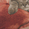 Sleeping Cat Red II French Tapestry Cushion