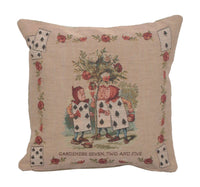 The Garden Alice In Wonderland French Tapestry Cushion by John Tenniel