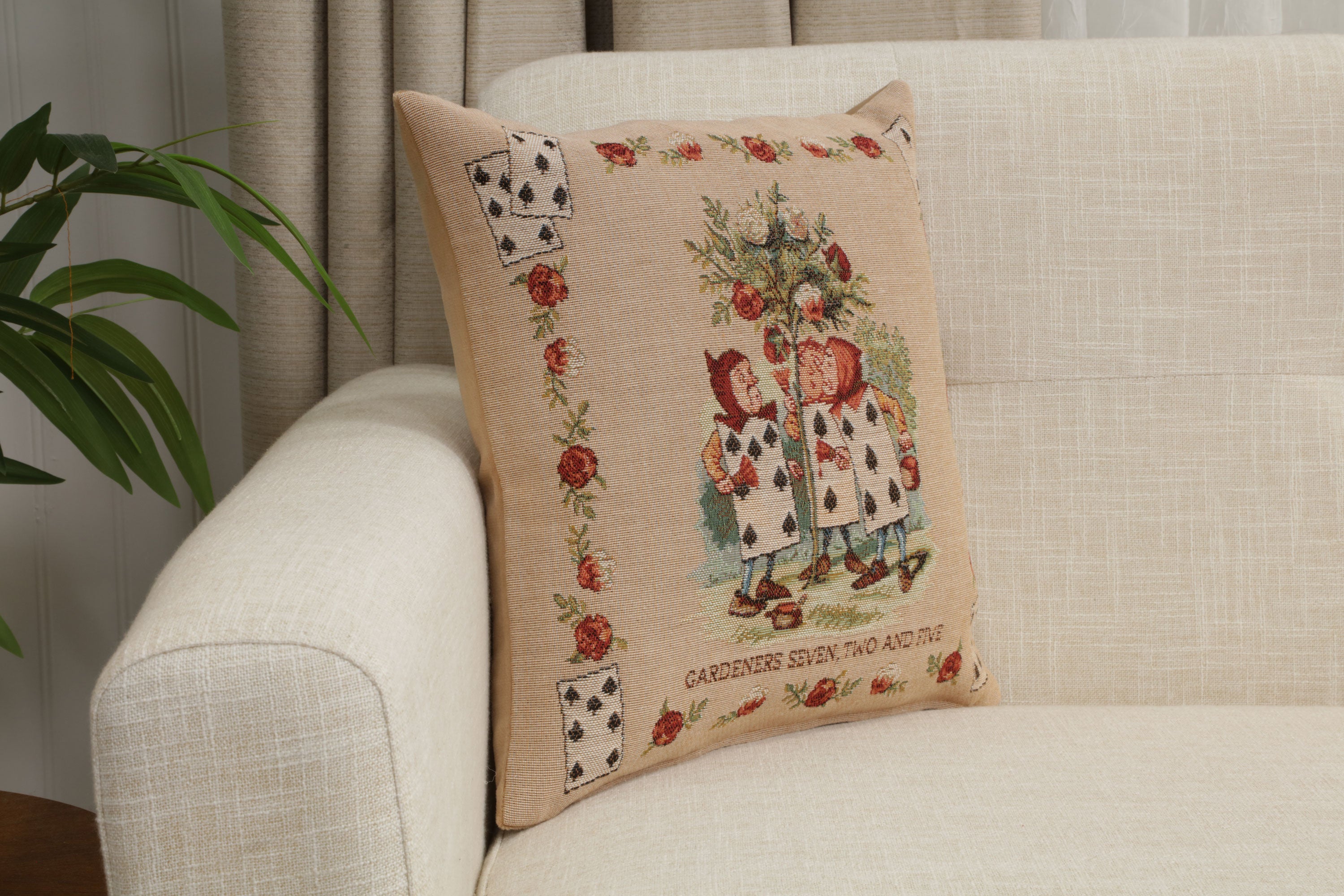 The Garden Alice In Wonderland French Tapestry Cushion