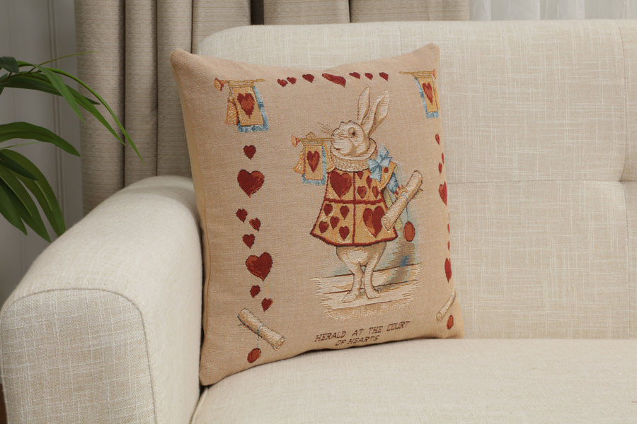 Heart Rabbit Alice In Wonderland I French Tapestry Cushion