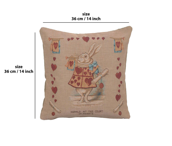 Heart Rabbit Alice In Wonderland I French Tapestry Cushion